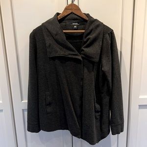 Kensie charcoal gray cardigan with one snap, size medium, top layer